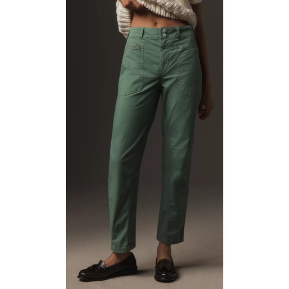 Pilcro Anthropologie The Wanderer Mid-Rise Relaxed-Leg Pants Green Size 33 - Picture 13 of 13